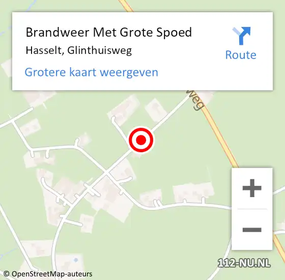 Locatie op kaart van de 112 melding: Brandweer Met Grote Spoed Naar Hasselt, Glinthuisweg op 2 augustus 2018 20:06