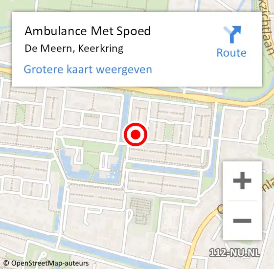 Locatie op kaart van de 112 melding: Ambulance Met Spoed Naar De Meern, Keerkring op 2 augustus 2018 20:35