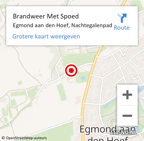 Locatie op kaart van de 112 melding: Brandweer Met Spoed Naar Egmond aan den Hoef, Nachtegalenpad op 2 augustus 2018 20:59