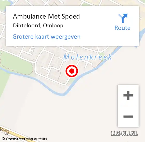 Locatie op kaart van de 112 melding: Ambulance Met Spoed Naar Dinteloord, Omloop op 2 augustus 2018 21:02