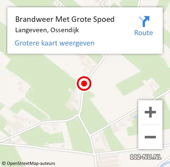 Locatie op kaart van de 112 melding: Brandweer Met Grote Spoed Naar Langeveen, Ossendijk op 2 augustus 2018 23:02