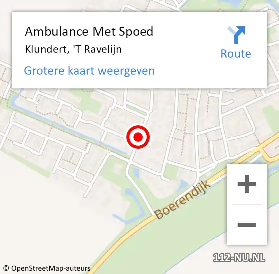 Locatie op kaart van de 112 melding: Ambulance Met Spoed Naar Klundert, 't Ravelijn op 3 augustus 2018 00:32