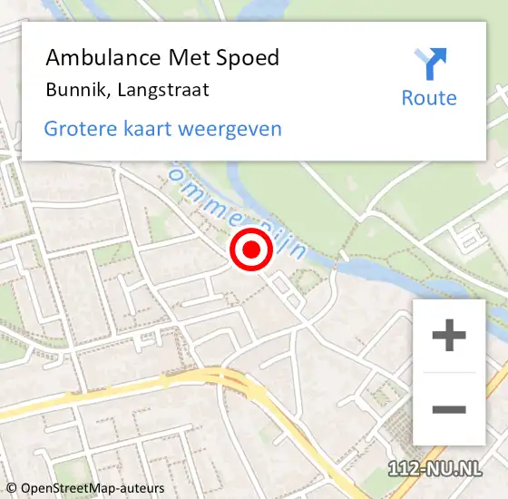 Locatie op kaart van de 112 melding: Ambulance Met Spoed Naar Bunnik, Langstraat op 3 augustus 2018 02:02