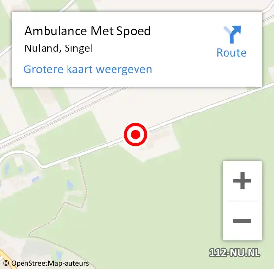 Locatie op kaart van de 112 melding: Ambulance Met Spoed Naar Nuland, Singel op 3 augustus 2018 02:30