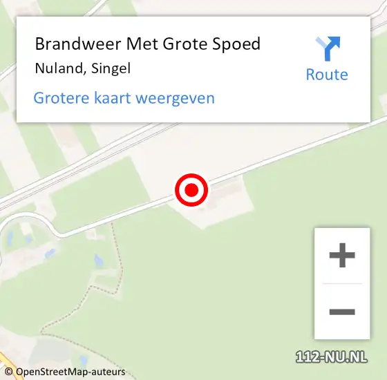 Locatie op kaart van de 112 melding: Brandweer Met Grote Spoed Naar Nuland, Singel op 3 augustus 2018 02:30