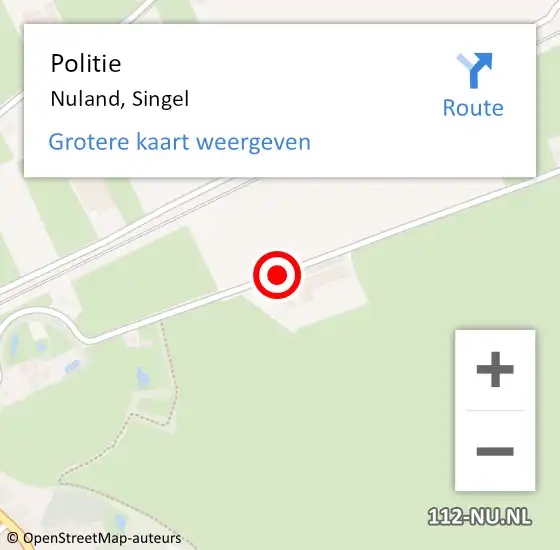 Locatie op kaart van de 112 melding: Politie Nuland, Singel op 3 augustus 2018 02:31