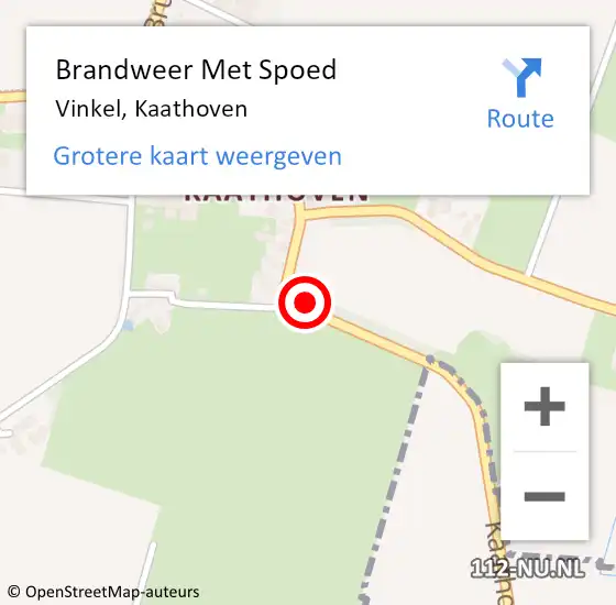 Locatie op kaart van de 112 melding: Brandweer Met Spoed Naar Vinkel, Kaathoven op 3 augustus 2018 06:48