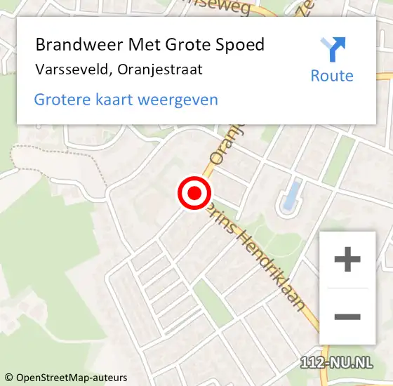 Locatie op kaart van de 112 melding: Brandweer Met Grote Spoed Naar Varsseveld, Oranjestraat op 3 augustus 2018 07:14