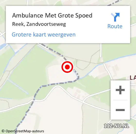 Locatie op kaart van de 112 melding: Ambulance Met Grote Spoed Naar Reek, Zandvoortseweg op 24 september 2013 12:11