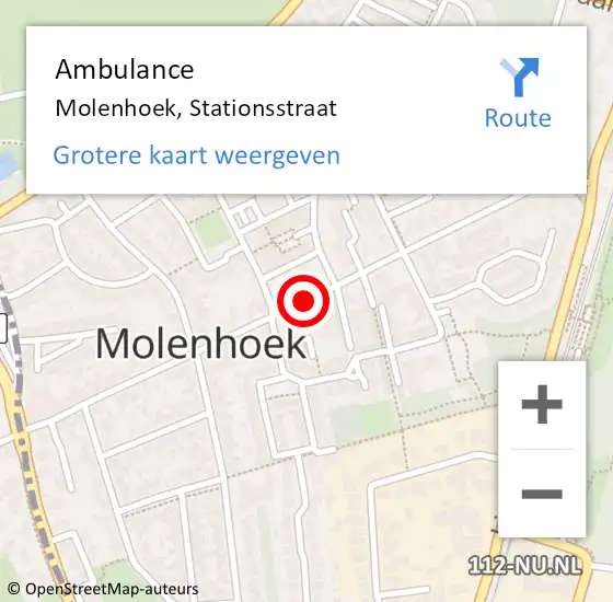 Locatie op kaart van de 112 melding: Ambulance Molenhoek, Stationsstraat op 3 augustus 2018 10:15