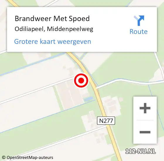 Locatie op kaart van de 112 melding: Brandweer Met Spoed Naar Odiliapeel, Middenpeelweg op 3 augustus 2018 10:20