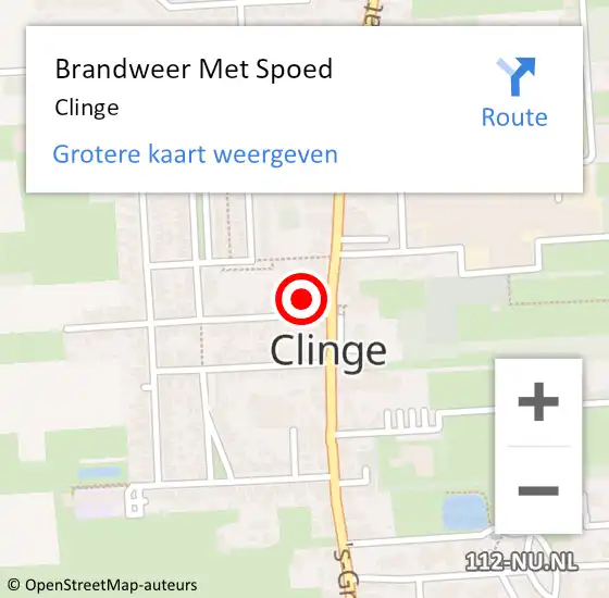 Locatie op kaart van de 112 melding: Brandweer Met Spoed Naar Clinge op 3 augustus 2018 10:30