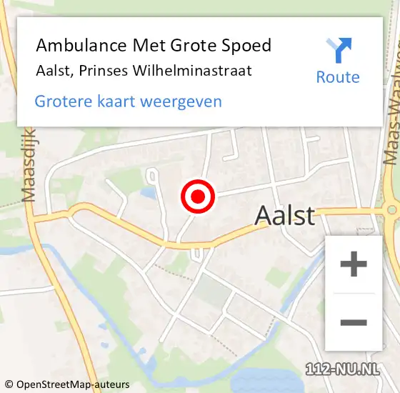 Locatie op kaart van de 112 melding: Ambulance Met Grote Spoed Naar Aalst, Prinses Wilhelminastraat op 3 augustus 2018 12:12