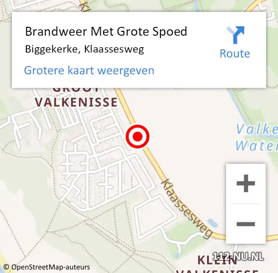 Locatie op kaart van de 112 melding: Brandweer Met Grote Spoed Naar Biggekerke, Klaassesweg op 3 augustus 2018 12:39