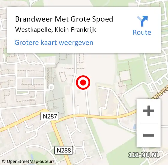 Locatie op kaart van de 112 melding: Brandweer Met Grote Spoed Naar Westkapelle, Klein Frankrijk op 3 augustus 2018 13:04