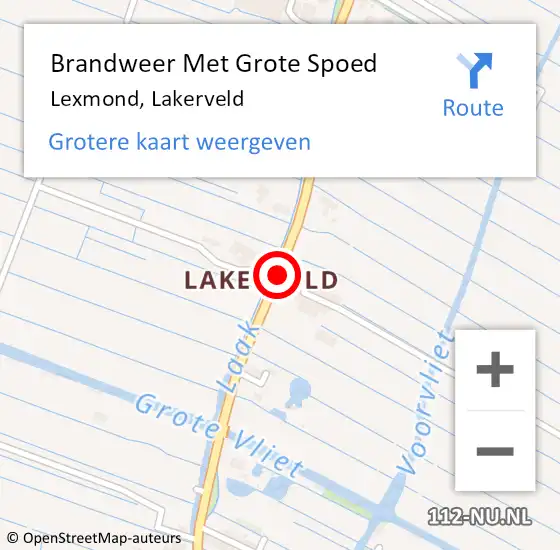 Locatie op kaart van de 112 melding: Brandweer Met Grote Spoed Naar Lexmond, Lakerveld op 3 augustus 2018 14:44