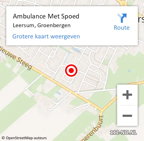 Locatie op kaart van de 112 melding: Ambulance Met Spoed Naar Leersum, Groenbergen op 3 augustus 2018 14:49