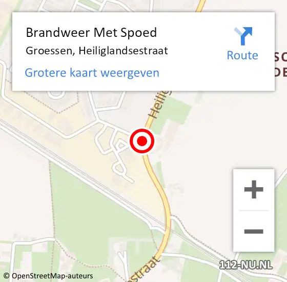Locatie op kaart van de 112 melding: Brandweer Met Spoed Naar Groessen, Heiliglandsestraat op 3 augustus 2018 15:05