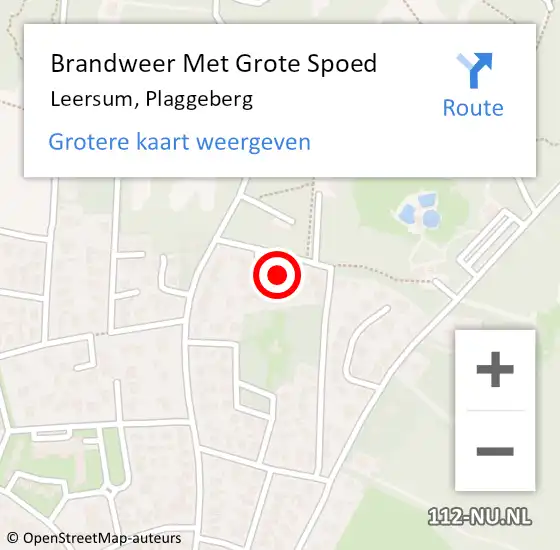 Locatie op kaart van de 112 melding: Brandweer Met Grote Spoed Naar Leersum, Plaggeberg op 3 augustus 2018 16:22