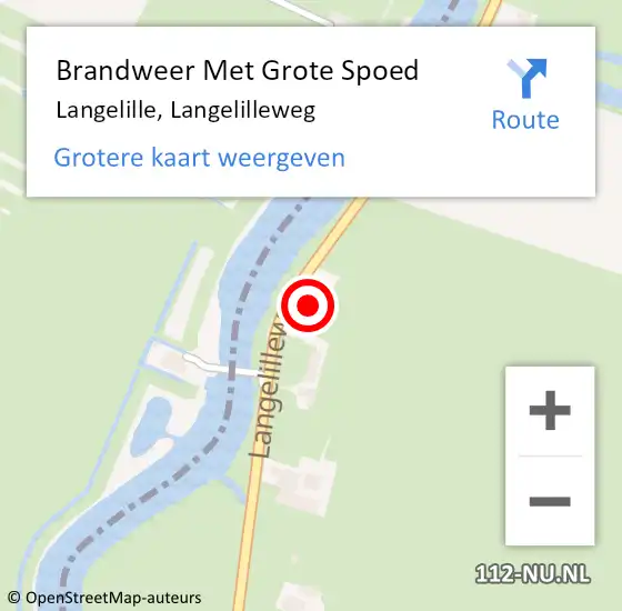 Locatie op kaart van de 112 melding: Brandweer Met Grote Spoed Naar Langelille, Langelilleweg op 5 maart 2014 00:05