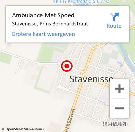 Locatie op kaart van de 112 melding: Ambulance Met Spoed Naar Stavenisse, Prins Bernhardstraat op 3 augustus 2018 17:57