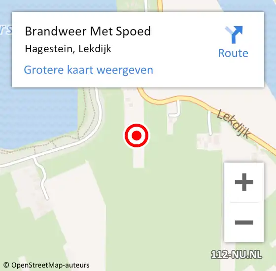 Locatie op kaart van de 112 melding: Brandweer Met Spoed Naar Hagestein, Lekdijk op 3 augustus 2018 17:57