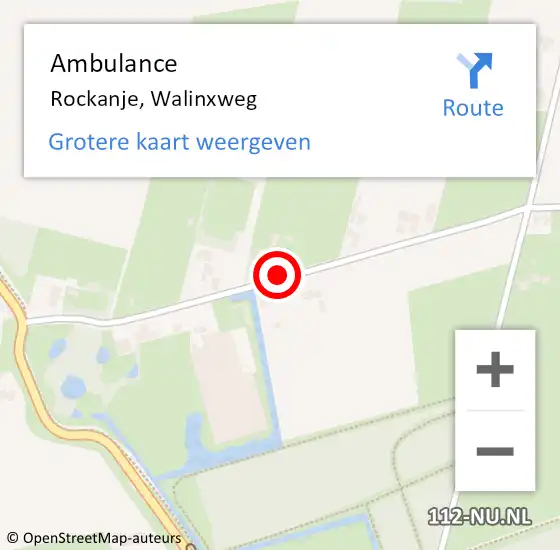 Locatie op kaart van de 112 melding: Ambulance Rockanje, Walinxweg op 3 augustus 2018 18:19