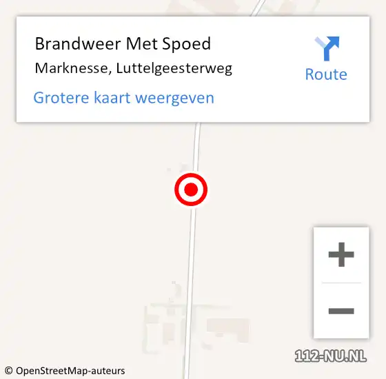 Locatie op kaart van de 112 melding: Brandweer Met Spoed Naar Marknesse, Luttelgeesterweg op 3 augustus 2018 19:39