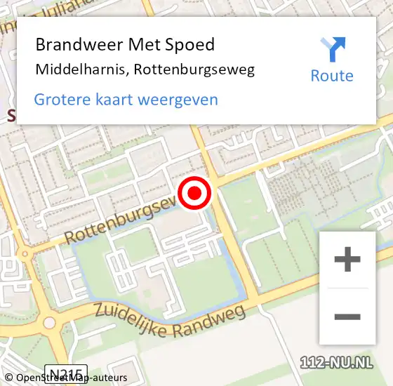 Locatie op kaart van de 112 melding: Brandweer Met Spoed Naar Middelharnis, Rottenburgseweg op 3 augustus 2018 20:12