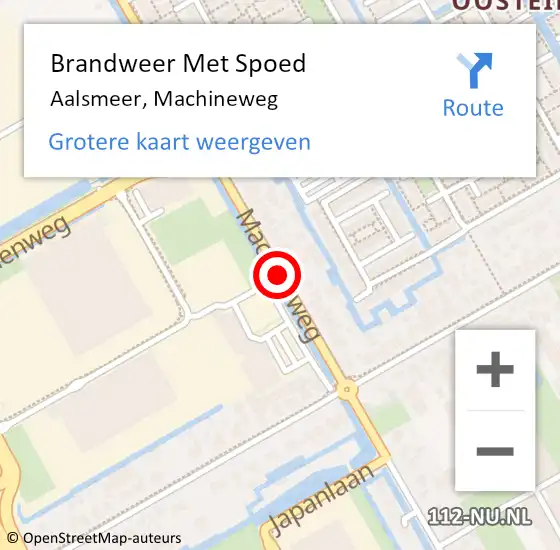 Locatie op kaart van de 112 melding: Brandweer Met Spoed Naar Aalsmeer, Machineweg op 3 augustus 2018 20:42