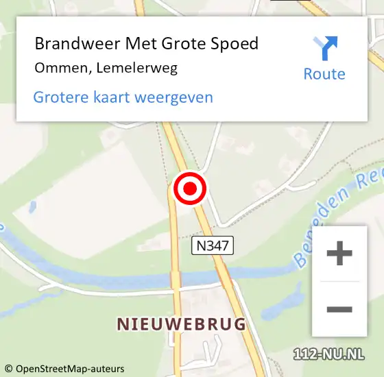 Locatie op kaart van de 112 melding: Brandweer Met Grote Spoed Naar Ommen, Lemelerweg op 3 augustus 2018 21:13