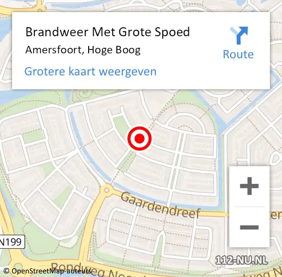 Locatie op kaart van de 112 melding: Brandweer Met Grote Spoed Naar Amersfoort, Hoge Boog op 3 augustus 2018 21:19