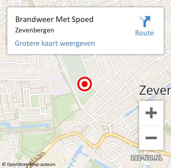 Locatie op kaart van de 112 melding: Brandweer Met Spoed Naar Zevenbergen op 3 augustus 2018 21:22