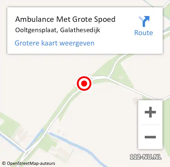 Locatie op kaart van de 112 melding: Ambulance Met Grote Spoed Naar Ooltgensplaat, Galathesedijk op 3 augustus 2018 21:24