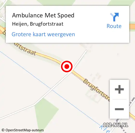 Locatie op kaart van de 112 melding: Ambulance Met Spoed Naar Heijen, Brugfortstraat op 3 augustus 2018 23:30