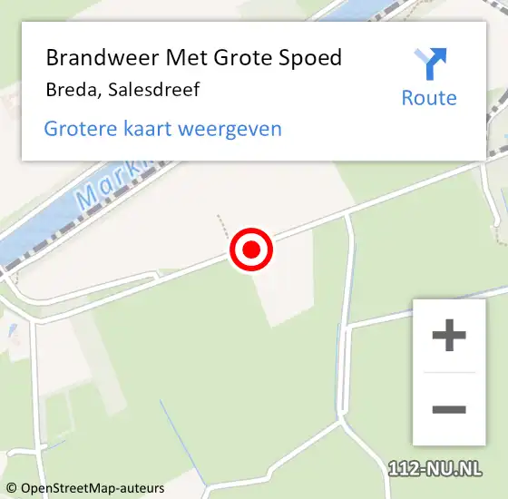 Locatie op kaart van de 112 melding: Brandweer Met Grote Spoed Naar Breda, Salesdreef op 3 augustus 2018 23:42