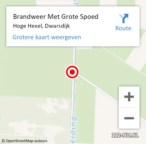 Locatie op kaart van de 112 melding: Brandweer Met Grote Spoed Naar Hoge Hexel, Dwarsdijk op 4 augustus 2018 00:00
