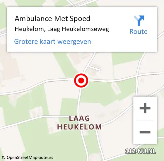 Locatie op kaart van de 112 melding: Ambulance Met Spoed Naar Heukelom, Laag Heukelomseweg op 4 augustus 2018 00:16
