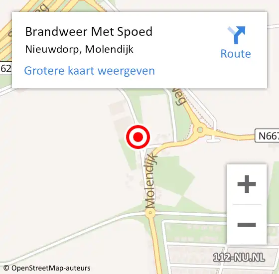 Locatie op kaart van de 112 melding: Brandweer Met Spoed Naar Nieuwdorp, Molendijk op 4 augustus 2018 01:33