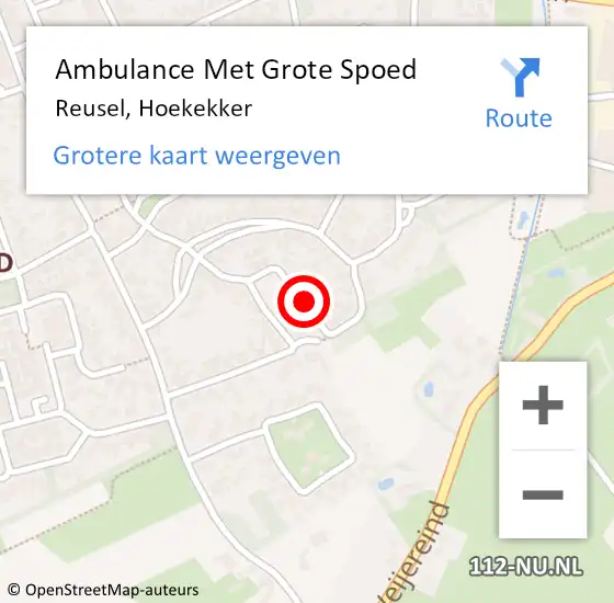 Locatie op kaart van de 112 melding: Ambulance Met Grote Spoed Naar Reusel, Hoekekker op 4 augustus 2018 04:18