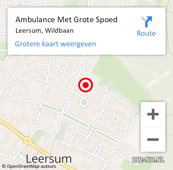 Locatie op kaart van de 112 melding: Ambulance Met Grote Spoed Naar Leersum, Wildbaan op 4 augustus 2018 04:43