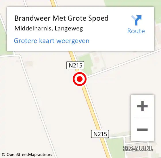 Locatie op kaart van de 112 melding: Brandweer Met Grote Spoed Naar Middelharnis, Langeweg op 4 augustus 2018 04:57