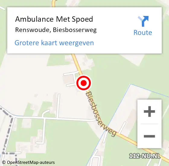 Locatie op kaart van de 112 melding: Ambulance Met Spoed Naar Renswoude, Biesbosserweg op 4 augustus 2018 08:44