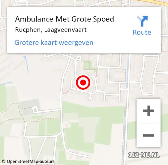 Locatie op kaart van de 112 melding: Ambulance Met Grote Spoed Naar Rucphen, Laagveenvaart op 4 augustus 2018 10:03