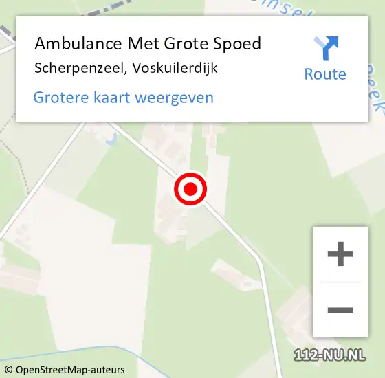 Locatie op kaart van de 112 melding: Ambulance Met Grote Spoed Naar Scherpenzeel, Voskuilerdijk op 4 augustus 2018 10:15