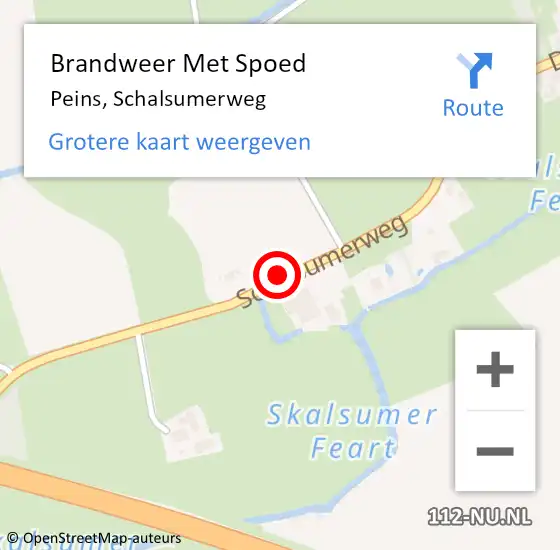 Locatie op kaart van de 112 melding: Brandweer Met Spoed Naar Peins, Schalsumerweg op 4 augustus 2018 10:26