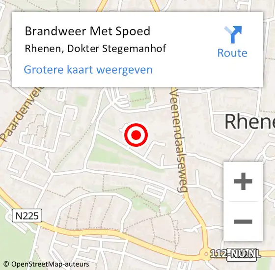 Locatie op kaart van de 112 melding: Brandweer Met Spoed Naar Rhenen, Dokter Stegemanhof op 4 augustus 2018 10:46