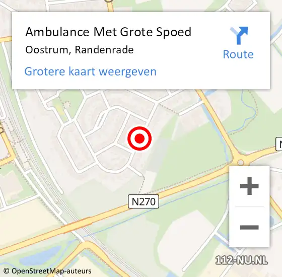 Locatie op kaart van de 112 melding: Ambulance Met Grote Spoed Naar Oostrum, Randenrade op 4 augustus 2018 12:16