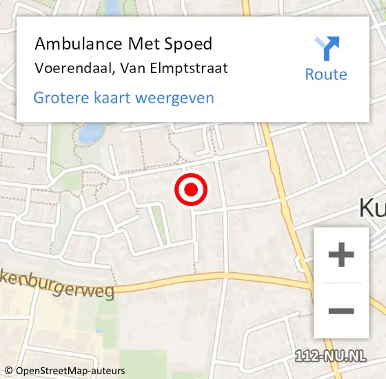 Locatie op kaart van de 112 melding: Ambulance Met Spoed Naar Voerendaal, Van Elmptstraat op 5 maart 2014 04:04