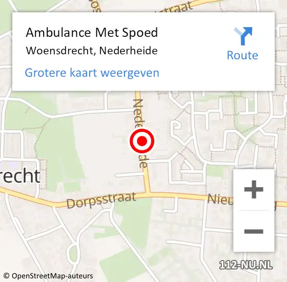 Locatie op kaart van de 112 melding: Ambulance Met Spoed Naar Woensdrecht, Nederheide op 4 augustus 2018 13:05